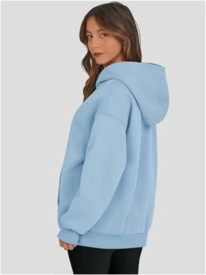 Women's Oversized Hoodies,Casual Crew Neck Long Sleeve Fleece Sweatshirts Pullover Sweaters Teen Girls Cute Tops