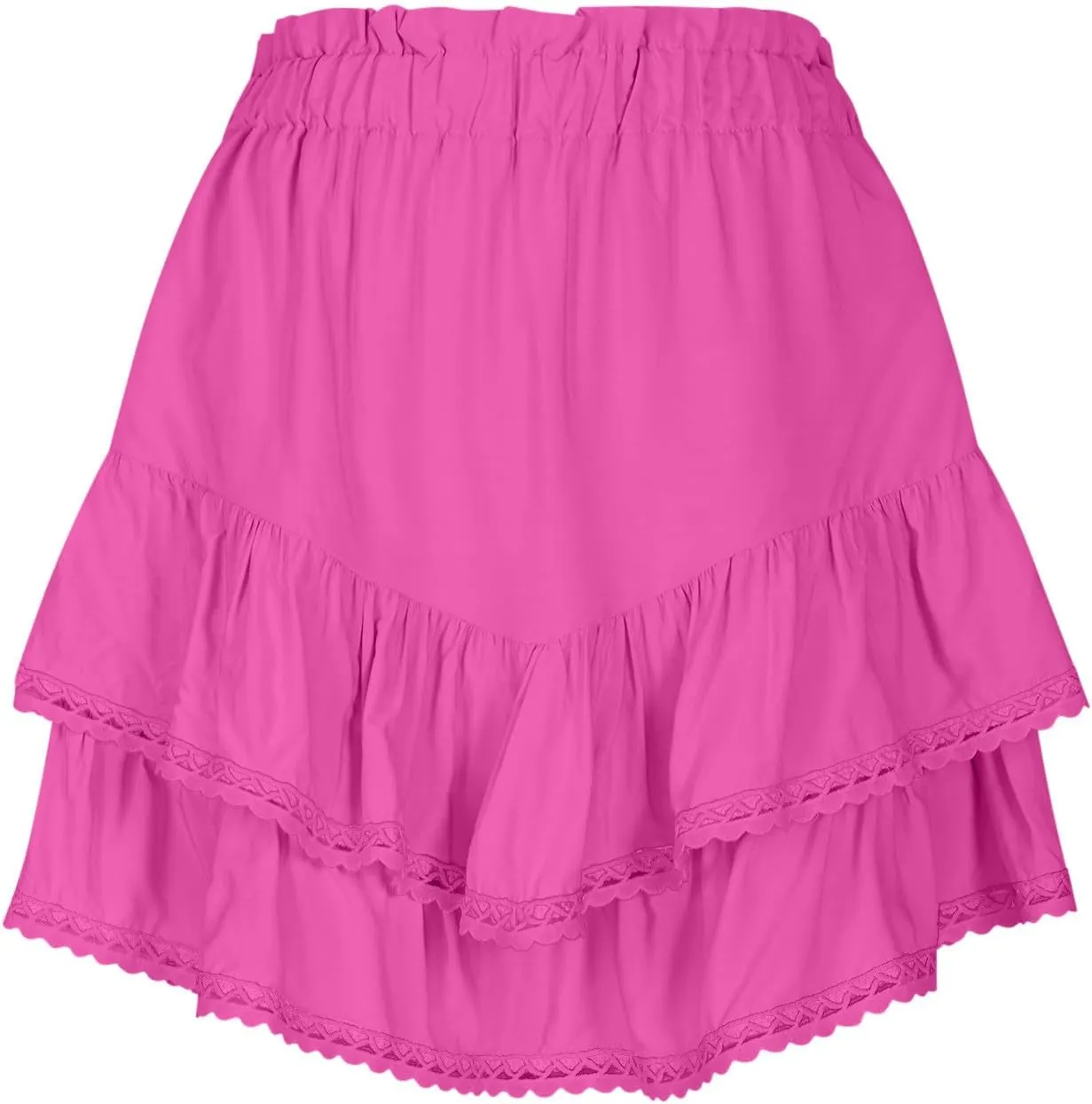 Women's Skirt Solid Color Mesh Layered Stylish Mini Shorts Elegant High Waisted Casual Skirt with Sheer Overlay