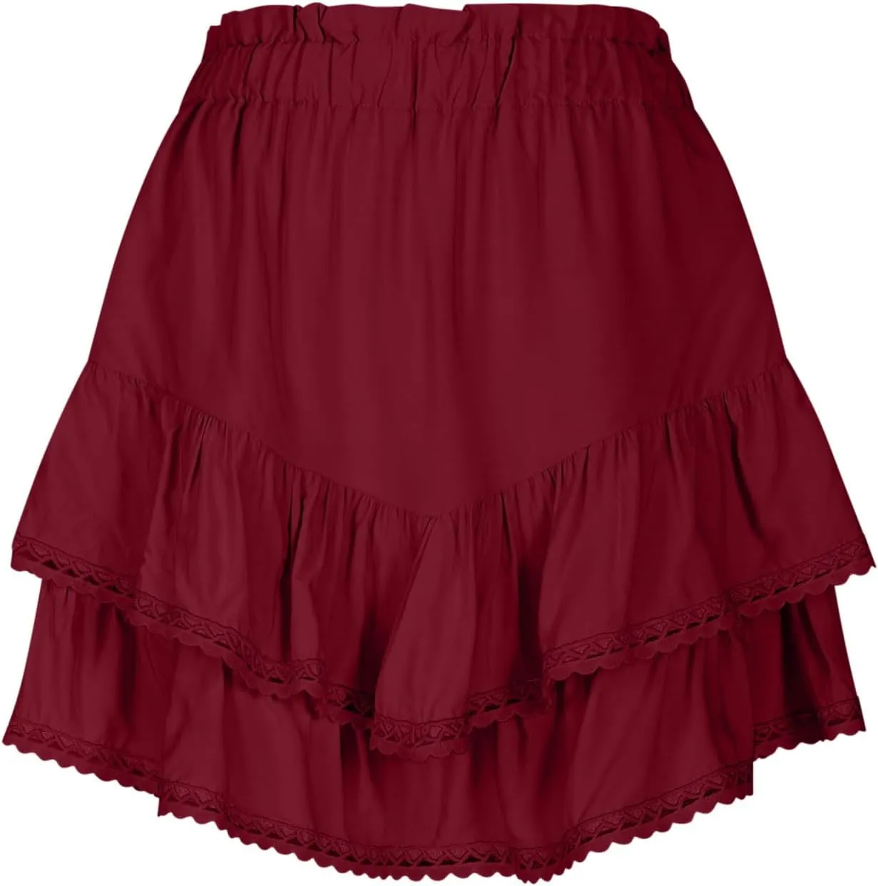 Women's Skirt Solid Color Mesh Layered Stylish Mini Shorts Elegant High Waisted Casual Skirt with Sheer Overlay