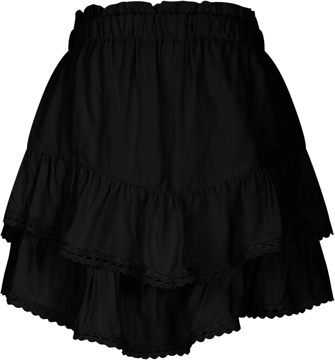 Women's Skirt Solid Color Mesh Layered Stylish Mini Shorts Elegant High Waisted Casual Skirt with Sheer Overlay