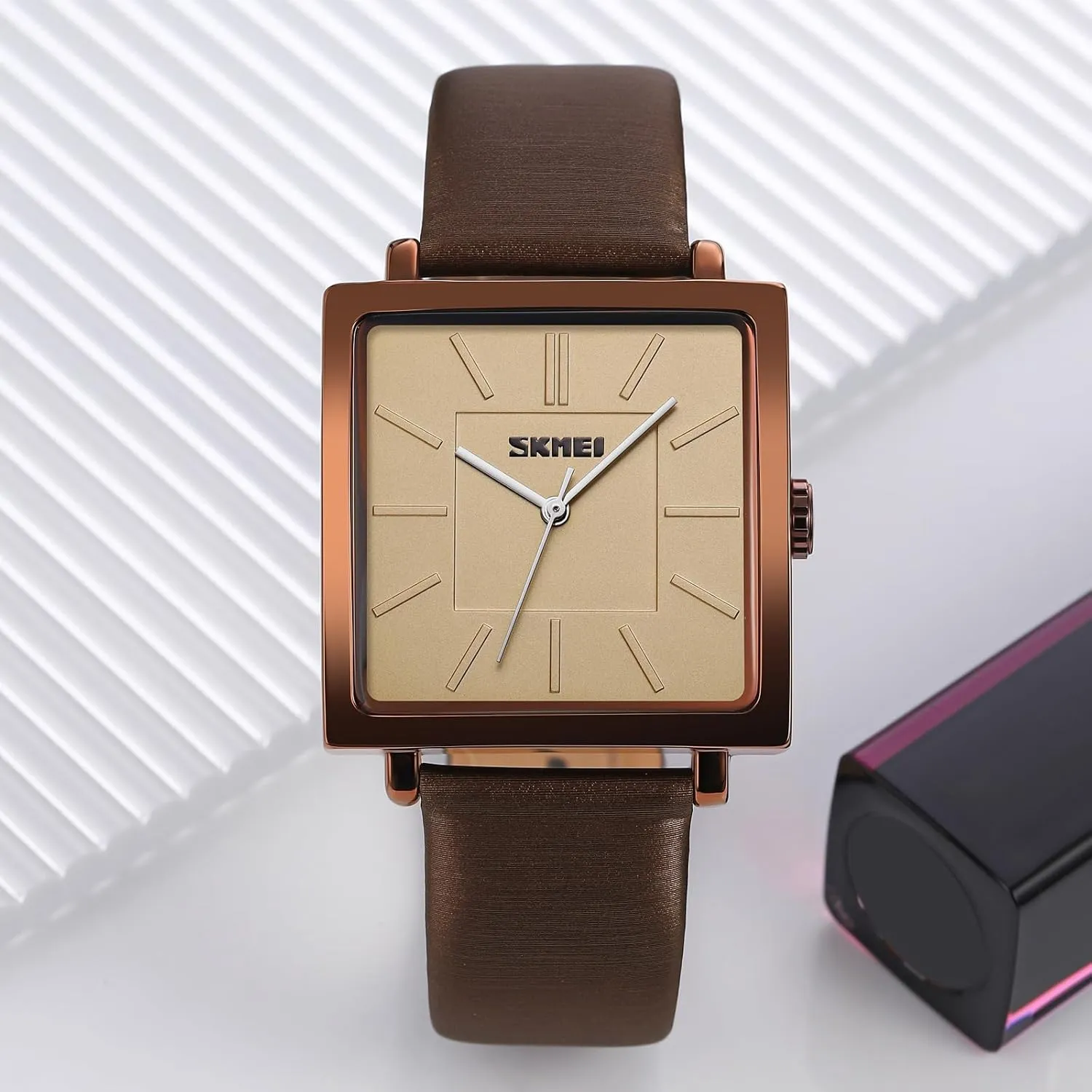 Women's Waterproof Leather Watch - Quartz Wrist Watch for Small Wrists, Thin Design