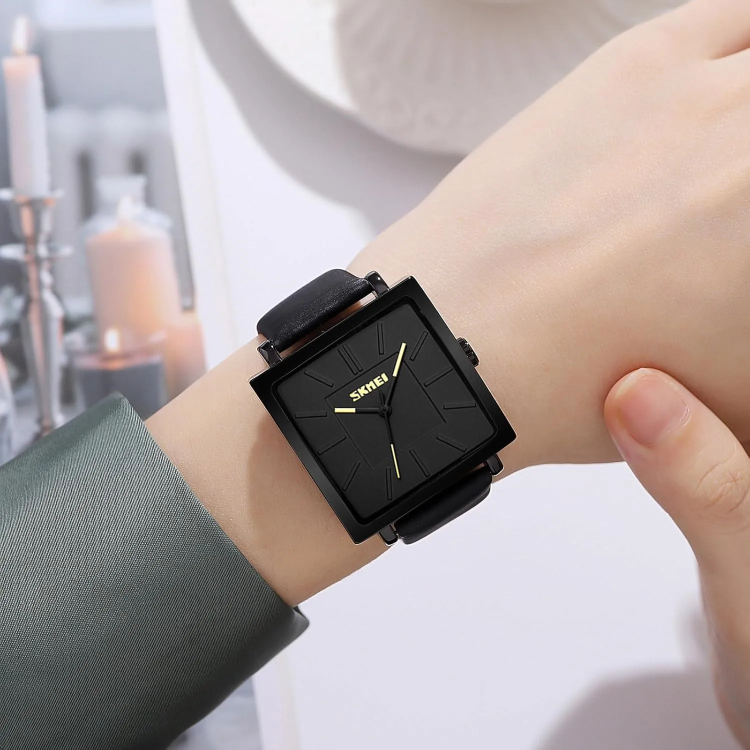 Women's Waterproof Leather Watch - Quartz Wrist Watch for Small Wrists, Thin Design