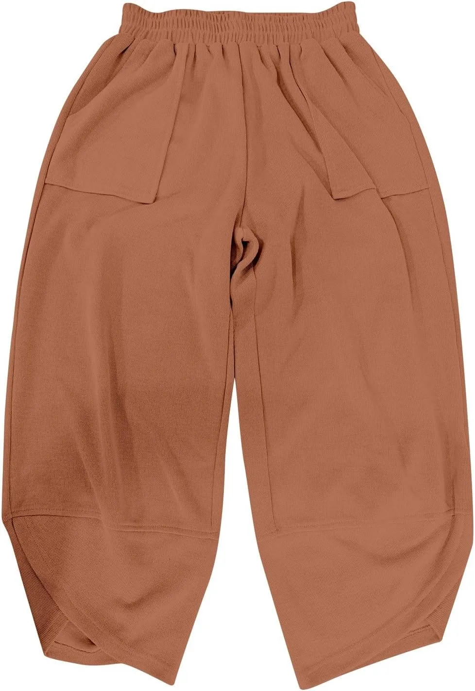 Womens Wide Leg Harem Pants Elastic Waist Solid Color Casual Loose Summer Comfy Palazzo Lounge Baggy Sweatpants with Pockets