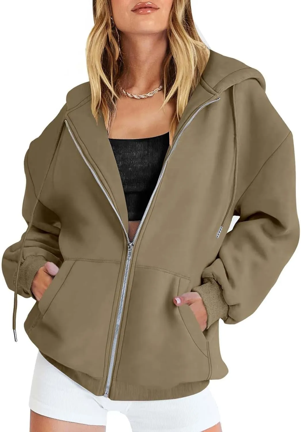 Womens Zip Up Hoodies Long Sleeve Sweatshirts Fall Outfits Oversized Sweaters Casual Fashion Y2K Jackets