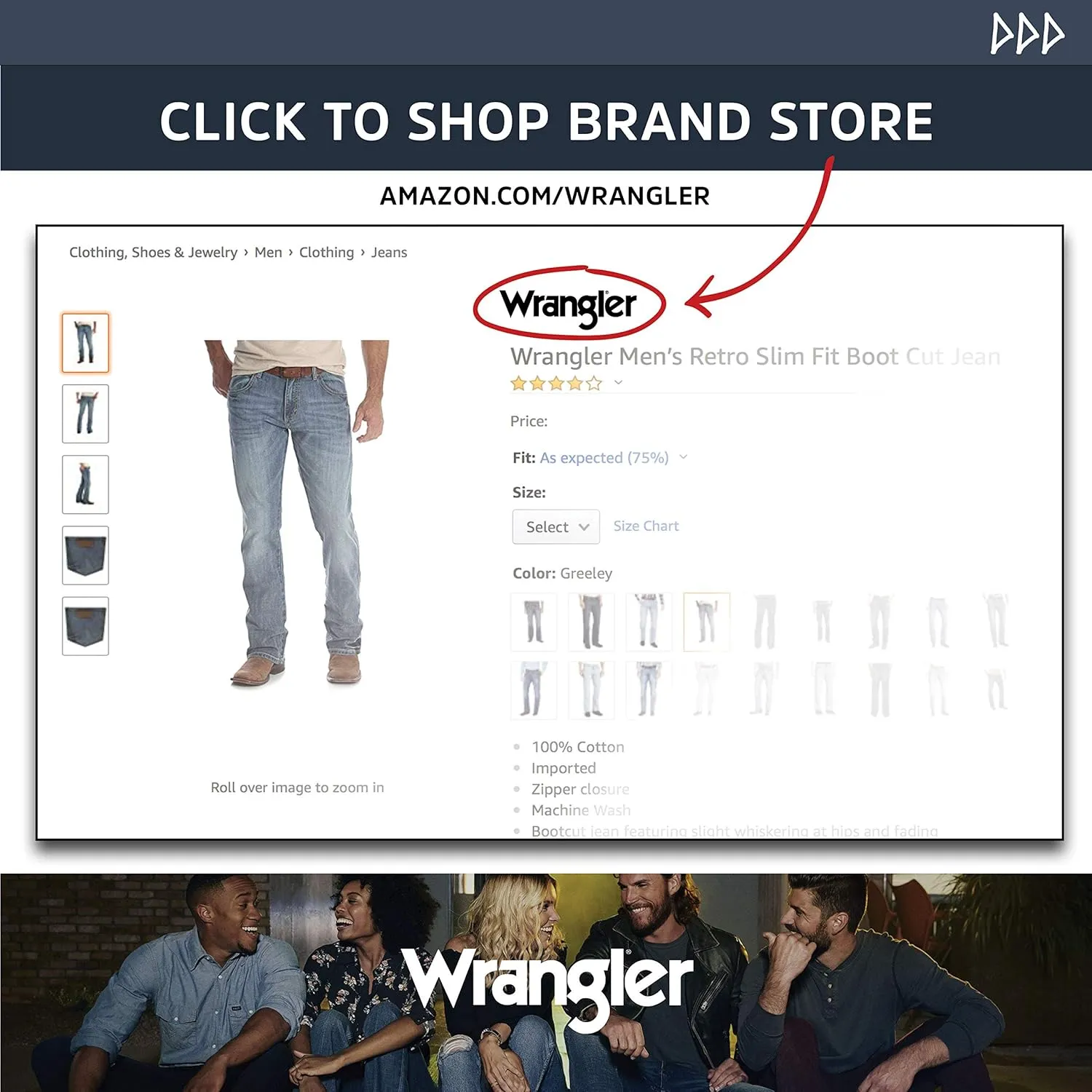 Wrangler Men's Western Style Lined Denim Jacket