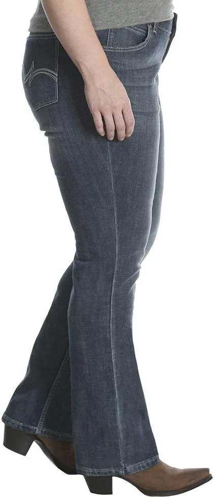 Wrangler Women's Western Plus Size Mid Rise Stretch Straight Leg Jean
