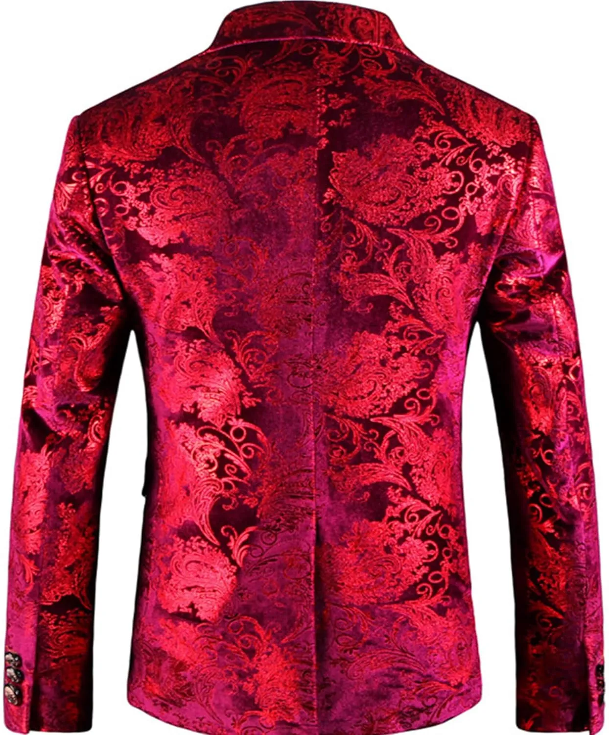 WULFUL Mens Blazer Floral Suit Jacket Slim Fit Stylish Blazer for Men Dinner Party Prom Wedding Tuxedo Jacket