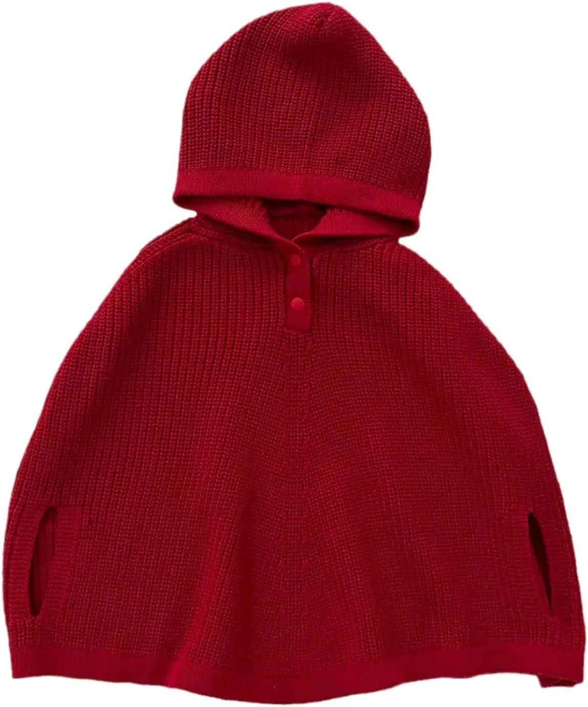 Yartina Infant Baby Girls Hooded Knit Poncho Sweaters Solid Cape Cloak Toddler Fall Winter Shawl Pullover