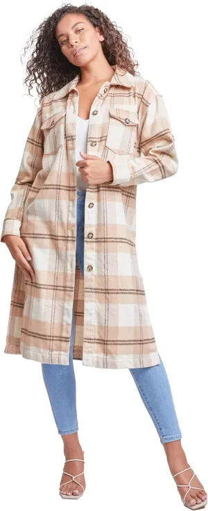 YMI Jeans Women's Plaid Shacket Long Duster