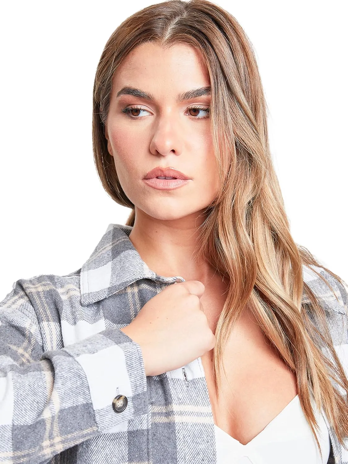 YMI Jeans Women's Plaid Shacket Long Duster