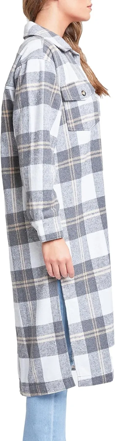 YMI Jeans Women's Plaid Shacket Long Duster