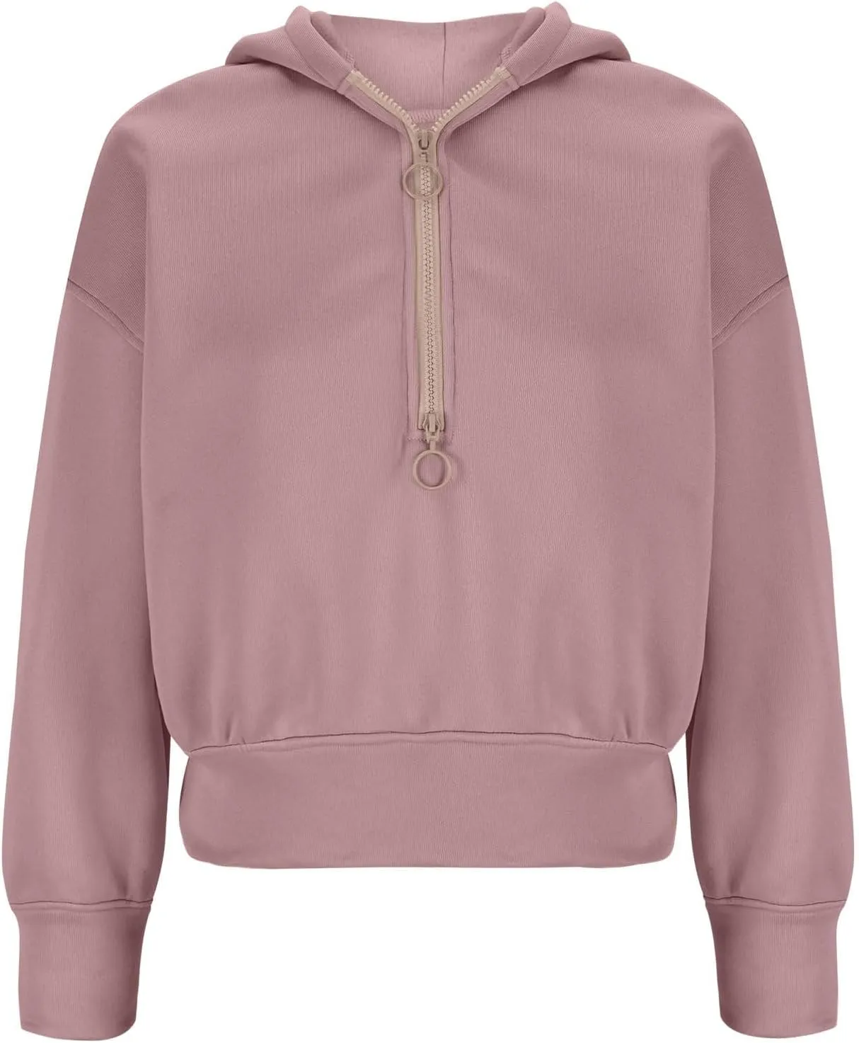 ZDRZK Half Zip Cropped Pullover Hoodies for Women Trendy 2024 Fashion Fall Y2K Sweatshirts Casual Loose Cute Shirts Tops